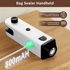 2026 New Upgraded Mini Bag Sealer,With Knife/Flash-Light/Magnet,800mah,USB-C Rec