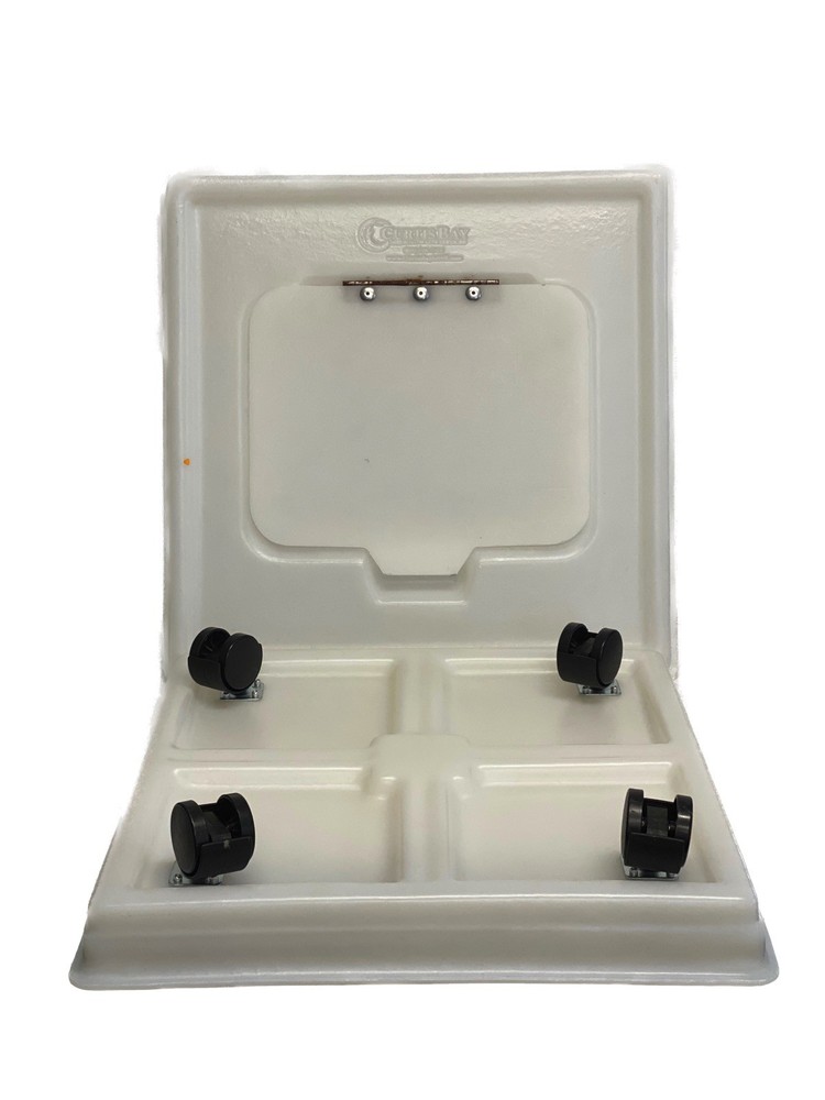 Reusable Biohazard Waste 4-Wheel Dolly Hamper Set Lid & Base for 18×18” Boxes