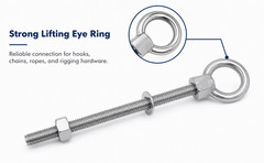 Marine T316 Stainless Steel 5/16″ x 2-5/16″ Shoulder Eye Bolt 800 Lbs WLL