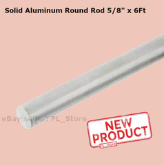 Solid Aluminum Round Rod Bar Stock 5/8″ x 6 Feet Alloy 6061 Unpolished Finish