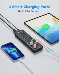Powered USB 3.0 Hub, Wenter 11-Port Hub Splitter (7 Faster Data Transfer Ports+