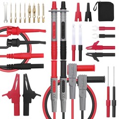 28 Pcs Multimeter Test Leads Kit with Replaceable Gold-Plated Multimeter Prob…