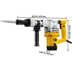Demolition Jack Hammer Concrete Breaker 1400W Electric Hammer 2 Chisel Bit