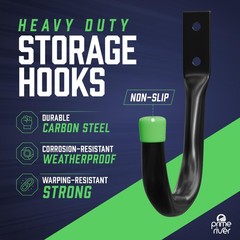 PRIMERIVER Heavy Duty Garage Storage Hooks | J-Hook Wall Mount Hangers with S…