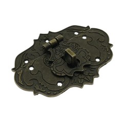 Antique Embossing Decorative Brass Hasp Clasp Latch Lock with Screws for Jewe…