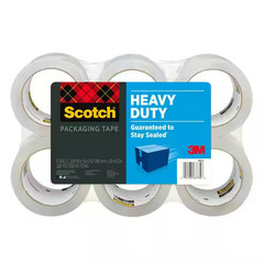 Scotch Heavy Duty Shipping Tape, 6 Rolls/Pack, 1.88″ x 54.6 yds, Clear (38506)..