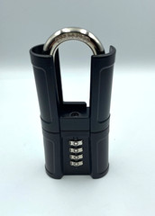 FJM Security SX-876 4-Dial Combination Padlock Long Shrouded Shackle Blk New