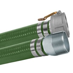 1-1/4″ Green PVC Suction Hose Assembly, Female Camlock x Male NPT KC Nipple, …