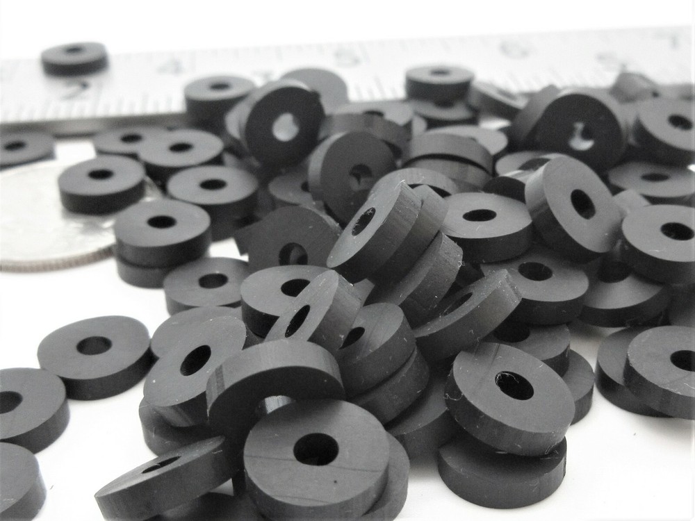 1/8″ ID #6 Premium Rubber Flat Washers 3/8″ OD 3/32″ Pack Sizes