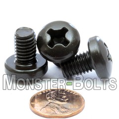 M8 / 8mm Phillips Pan Head Machine Screws, Steel, Black Oxide, DIN 7985A Metric