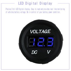 12V 3 Gang Waterproof Car Battery Meter Voltmeter LED Digital Display Voltage