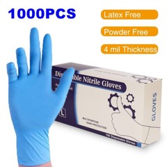 1000pcs Non-Latex Nitrile Exam Gloves Powder Latex Free 4 mil Rubber Clean M/L