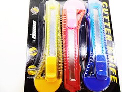 Snap-Off Blade Box Cutters Utility Razor Knife 3 pc. Retractable Blades Knifes