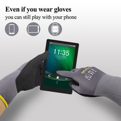 Gasoline Work Gloves Microfoam Nitrile Coated-12 Pairsseamless Knit