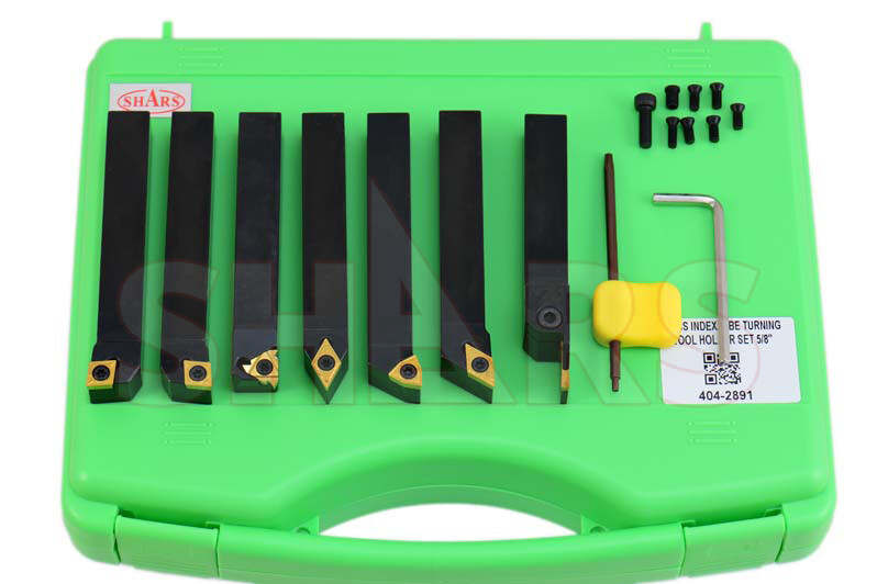 SHARS 7PCS 5/8″ INDEXABLE TURNING THREADING LATHE TOOL + INSERT + Certificate M]