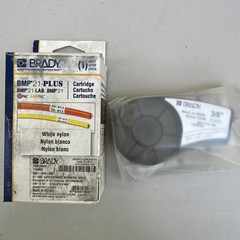 Brady BMP21-Plus M21-375-499 Black On White Nylon Labels 3/8″ x16′ NEW OPEN BOX