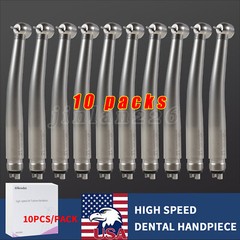 10 Pcs NSK Style Dental High Speed Handpiece Push Button Type 4Hole