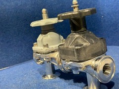 Lot of 2 ITT Dia-Flo 1819 1in CF3M 3-Port Sanitary Diaphragm Valve