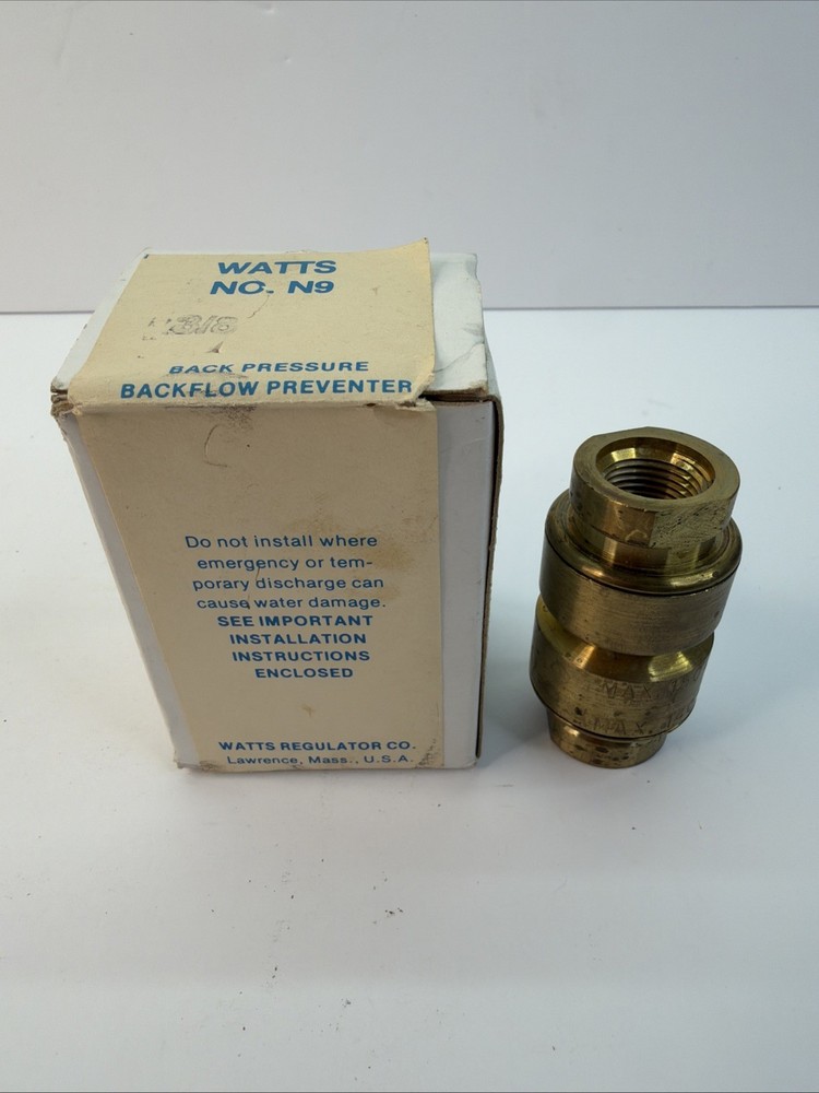 Watts N9 Backflow Preventer | B64.8 | Max 150 PSI / 140°F | Anti-Siphon Device