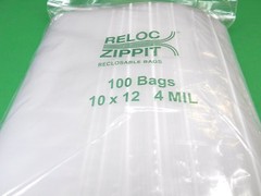 100 Reloc Zippit 10×12 4mil Bags Reclosable Heavy Duty Clear Bag Plastic 10 x12″