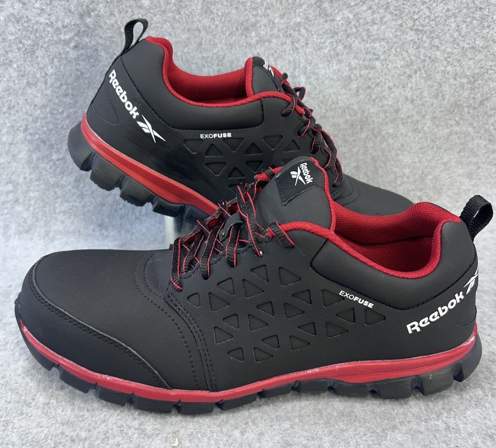 Reebok Work Exofuse Safety Shoes Men’s 10.5W Black Red ASTM F2413 SD10
