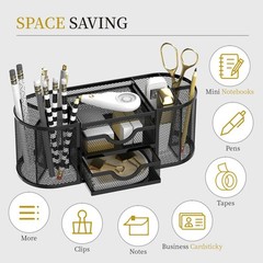 SUPEASY Mesh Desk Organizer, Organizers and Accessories, Obsidian Black