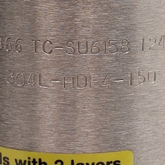 Swagelok 304L-HDF4-150 DOT-Compliant Sample Cylinder, 150cm³, 1800psig, 304L SS