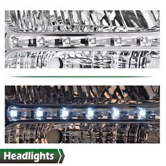 LED Headlight Assembly Black Clear Ford F250 F350 F450 F550 05-07 Excursion 05