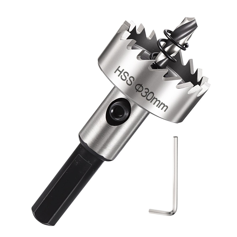 1-3/16″(30mm) Hole Saw Kit – Good for Medium-Hard Metal PVC Boards – Silver