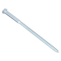 Zoro Select U08280.037.0700 Lag Screw, 3/8 In, 7 In, Steel, Zinc Plated Hex
