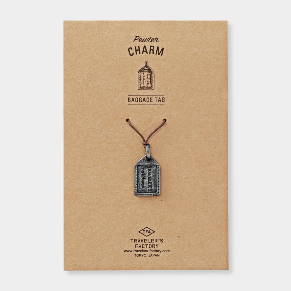 Traveler’s Company TF Charm Tag Motif Pewter Charm Made in Thailand