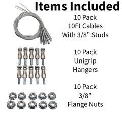 Gripple No.2 UniGrip Fastener with 3/8″ Center Exit Stud, 120lb Load, 10 Pk