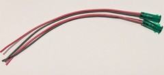 2X Solico 2V DC Panel Mount Green LED Indicator w/ Wires – 3/8″ Hole – 0.5″ Face