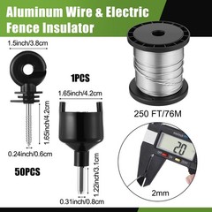 2-Mile 5000V 0.1Joule Electric Fence for Preventing Animals Intruding, 50 Bla…
