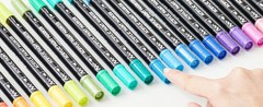 28 Colors Dual Tip Acrylic Paint Markers, Brush Tip and Fine Tip Acrylic Paint