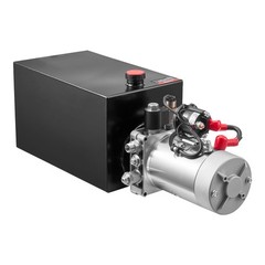 Uimoso 10 Quart Single Acting Hydraulic Pump for Dump Trailer DC 12V Power Unit