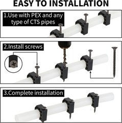 50 Pack 1/2″ Half Clamps J-Hook with Screws, PEX Clips J-Clamp for Tubing Pipe S