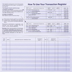 24 PCS Check Registers for Personal Checkbook, Easy to Read Checkbook Register