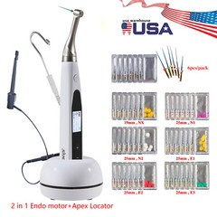 Dental Cordless Endo Motor 16:1 Contra Angle Built in Apex Locator / Niti Files