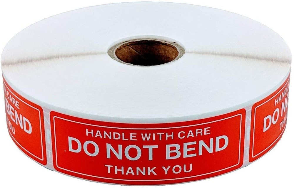 50 Do Not Bend Handle With Care 1×3″ Stickers Packaging Box Mailing Labels