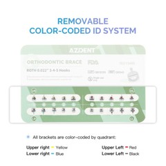 AZDENT Dental Orthodontic Metal Brackets Braces Q-type ROTH/MBT 0.022 Hook 3 4 5