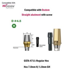 Titanium Straight Abutment Ti Cemented Abutment Compatible Osstem Hiossen TS M/R