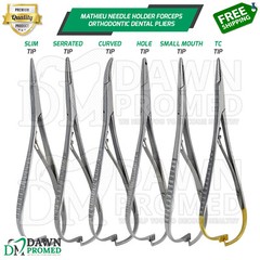 Mathieu Needle Holder Forceps Orthodontic Suture Ligature Surgical Dental Pliers