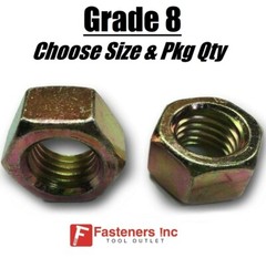 Zinc Plated Grade 8 Steel Hex Nuts Yellow Finished Nuts – 1/4″ to 2-1/2″