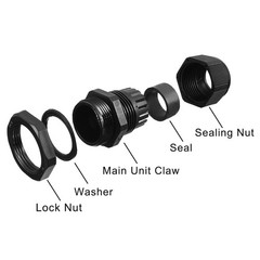 10Pcs M16 IP68 Nylon Cable Gland Joint Adjustable for 4mm-8mm Dia Cable Wire
