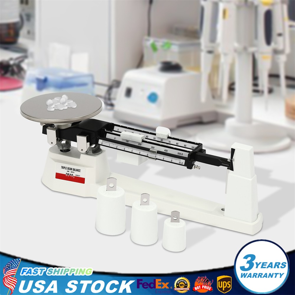 Triple Beam Scale, 2610G x 0.1g Triple Beam Mechanical Balance Scale Weighing