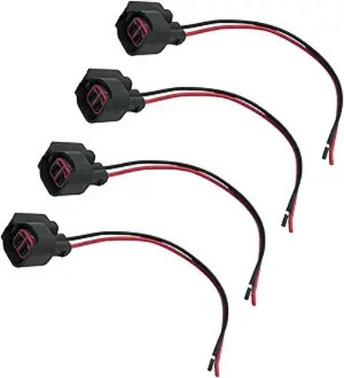 4 PCS Car Fuel Injector Connector, Standard Motor Product Socket Replacement wit