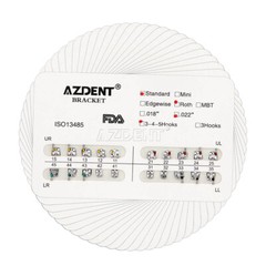 Dental Orthodontic Brackets Teeth Braces Standard Roth .022 Hooks 3-4-5