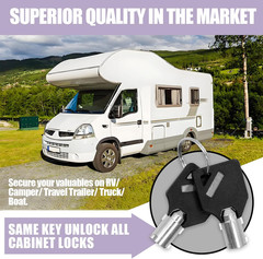 1 Pack Black Toolbox Locks with Keys 5/8 Inch Tubular Cam Lock Keyed Alike Zinc