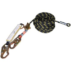 50ft Vertical Fall Lifeline Rope 0.55in ANSI Safety Rope Grab Shock Absorber Set